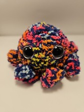 Handmade Crochet Octopus Neon And Blue 5"