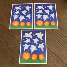 Vintage Hallmark Halloween Sticker Sheets Lot of 3 Ghosts Pumpkins Stars