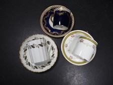 3 x Vintage Demitasse Cups & Saucers - Aynsley, Royal Worcester & Meir