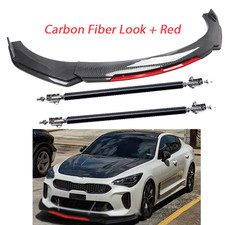 For Kia Stinger Forte Carbon Fiber Front Bumper Lip Spoiler Splitter Strut Rods For Kia Stinger Forte Carbon Fiber Front Bumper Lip Spoiler Splitter Strut Rods