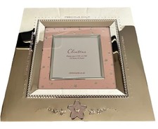 Clinton  s Precious Child Pink Mirror Stars Photo Frame Gift New Baby Girl