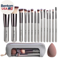 Travel Makeup Brush Set  14 Pcs with 1 Pcs Makeup Sponge – Essential Foundation 