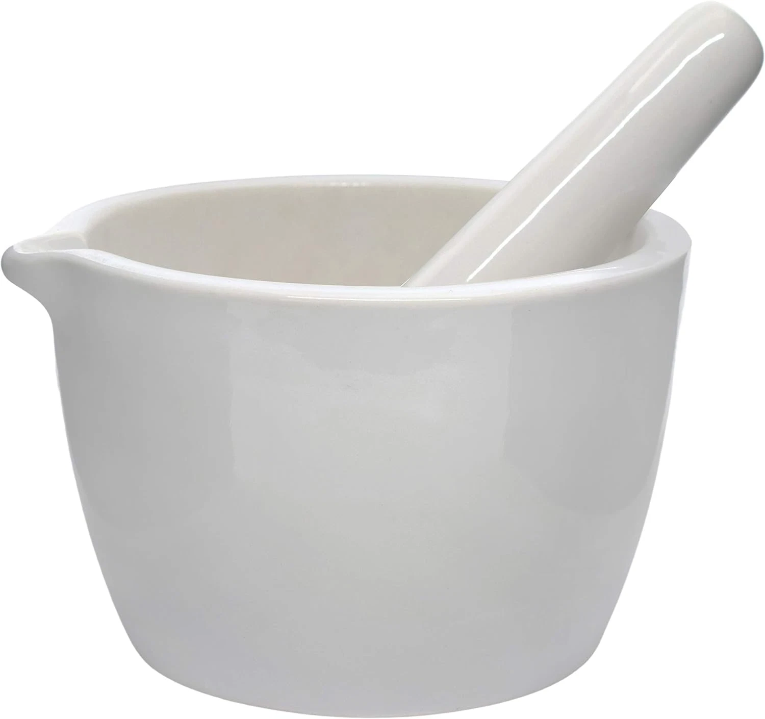 Porcelain Mortar & Pestle Set, 13.5oz - Unglazed Grinding Surface - Eisco Labs