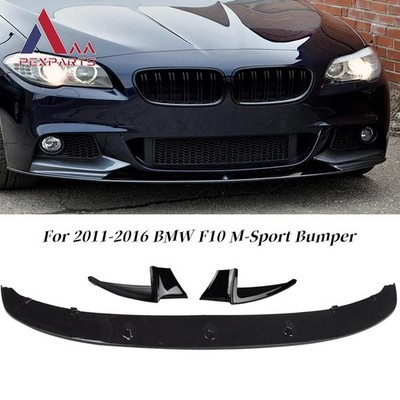 Gloss Black Front Bumper Spoiler Lip For 11-16 BMW F10 535i 528i 550i M Sport