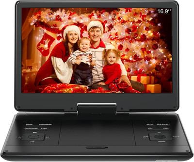 16.9'' Portable DVD Player with 14.1'' Large HD Screen,High Volume Speaker,4-6 Hou