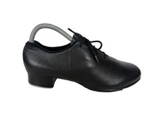 Bloch Black Leather Jazz Tap Shoes Size 9.5 M Shockwave Taps Dancing Metal