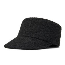 Lady Winter Warm Flat Top Cap Adjustable Outdoor Casual Faux Wool Hat Chic Decor
