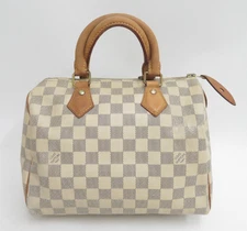 Authentic Louis Vuitton Damier Azur Speedy 25 Hand Bag F#47614