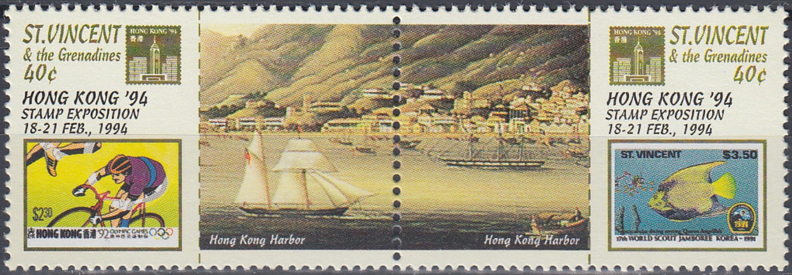 St Vincent Hong Kong '94 Hong Kong Harbor 1994 MNH-1,20 Euro