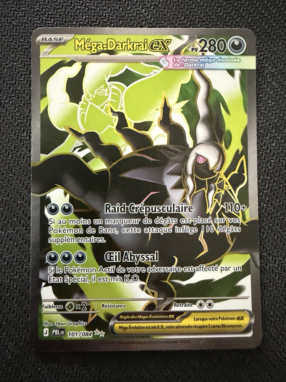 MEGA-DARKRAI EX FULL ART - POKEMON 101/084 ME5 PBL BLACK NIGHT NEW FR