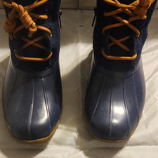 Sperry Saltwater Top-Sider Womens Insulated Zip Duck Boots Blue/Tan US 5