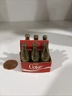 Coca Cola Vintage Miniature Cardboard 6 Pack With Gold Bottles