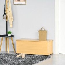 Produktbild - HOMCOM Aufbewahrungstruhe mit Deckel, 113L Aufbewahrungsbox, generalüberholt