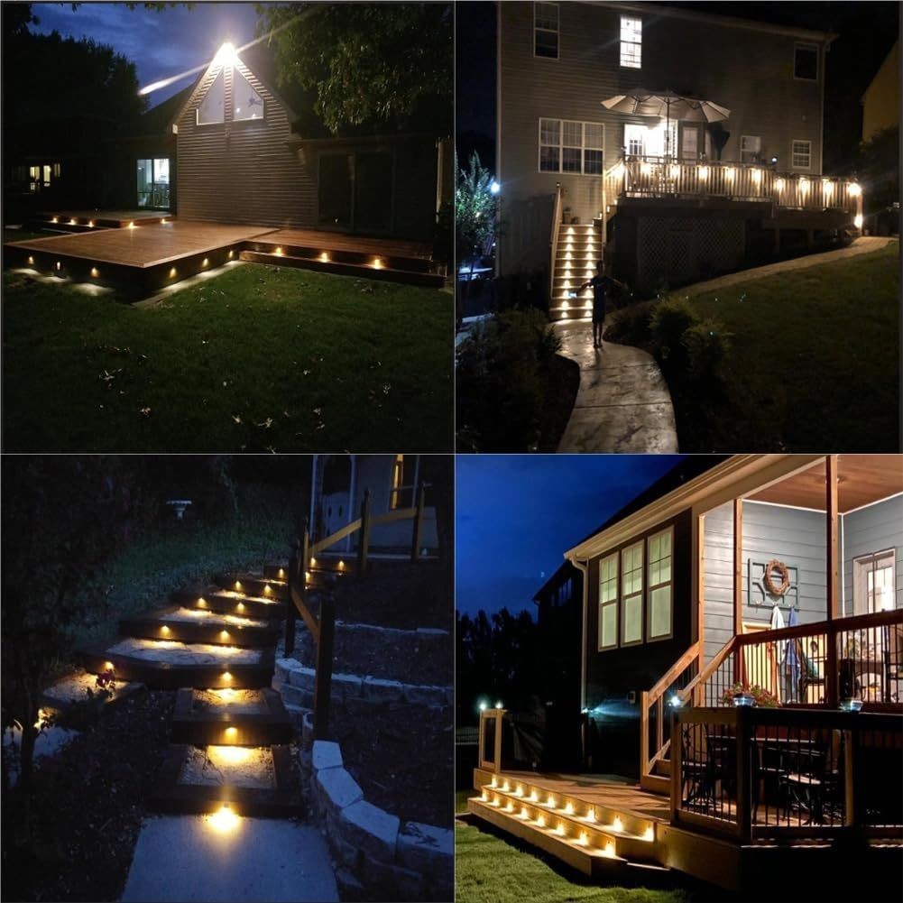 Pack of 10 Low Voltage LED Deck Lights Outdoor Step Stair Lights D35MM 12V IP65