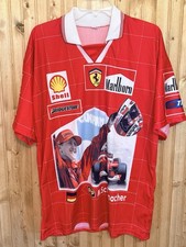 Vintage Michael Schumacher Ferrari F1 Fan Jersey 3XL Marlboro Shell Bridgestone