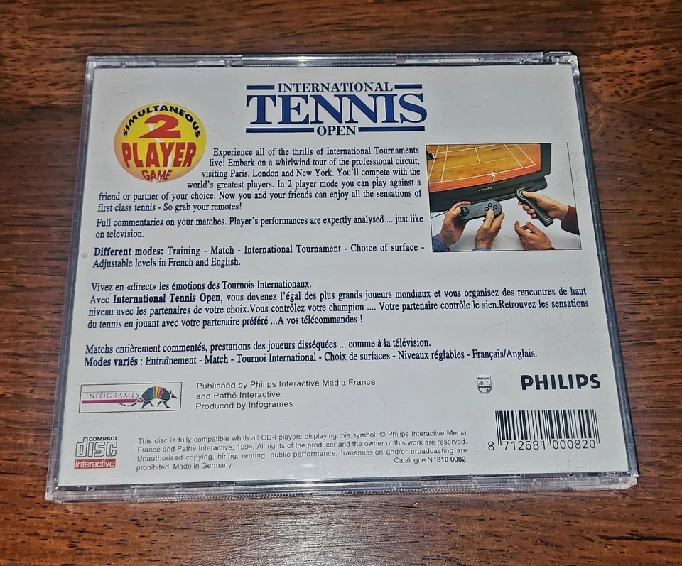 Philips CDi CD-i International Tennis Open Infogrames 1994 2 Players Region Free - Image 3 of 3