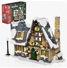Mould King 16049 Christmas Cottage Building Blocks Kit, Christmas Village Snow H