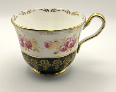 Aynsley Green & Gold Rose Cup Bone China Made in England