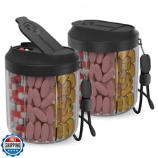 Hionxmga Pill Dispenser with 7 Large Compartments, Pill Bottle Organizer for 