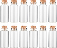 12PCS Mini Glass Bottle with Wood Cork Stoppers,30ml DIY Decoration 30 70mm