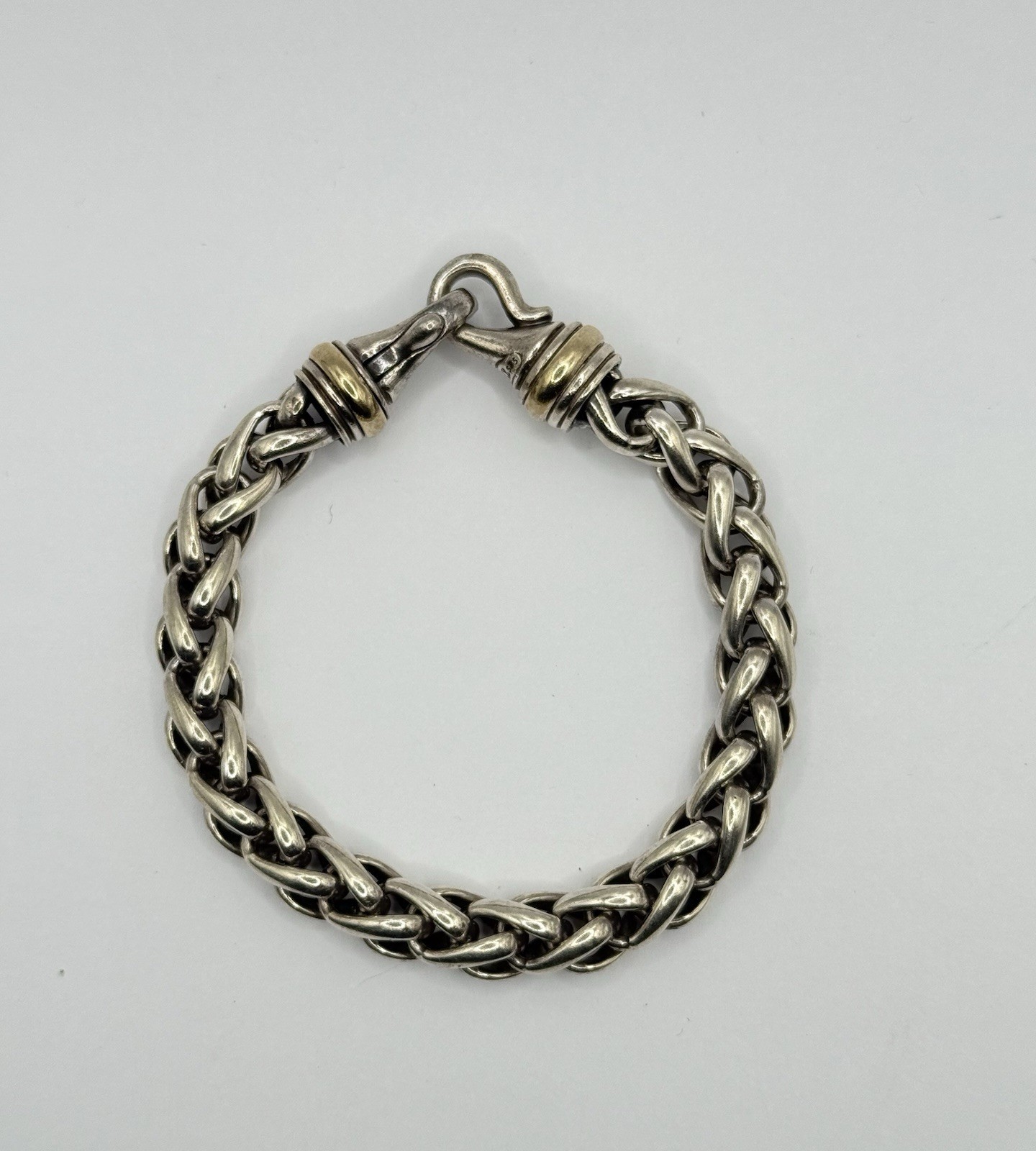 David Yurman 14K and 925 Sterling Silver 8" Wheat Chain 