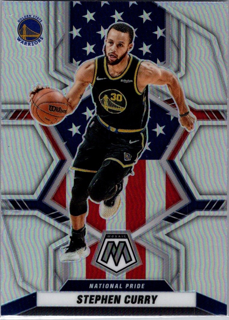 2021-22 Panini Mosaic - National Pride Stephen Curry #247 Silver Prizm Warriors
