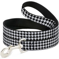"Dog Leash Houndstooth Black/White Wide 1.5\" (Us Import)"