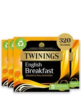 Twinings English Breakfast 320 Tea bags Multipack of 4 x 80 Tea bags 0.07 per strip