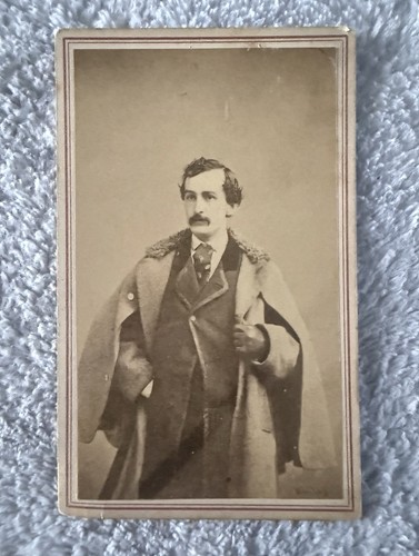 John Wilkes Booth Standing CDV Photograph Antique Civil War Era Portrait Lincoln