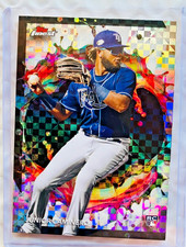 2024 TOPPS FINEST BASEBALL CHECKERBOARD ROOKIE CARD SP #203 JUNIOR CAMINERO RAYS. rookie card picture