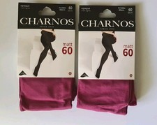 Image of 2 x Charnos Opaque Matt Tights 60 denier Small Fuchsia
