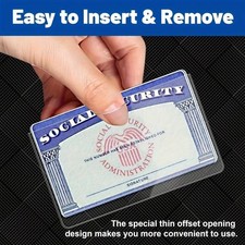 8pcs Social Security Medicare Card Protector Sleeves Clear PVC Wallet Safe