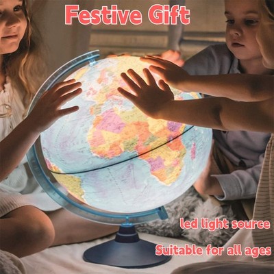 20CM LED Globe Blue World Map Teaching Toy Children Birthday Gift Desk Ornament
