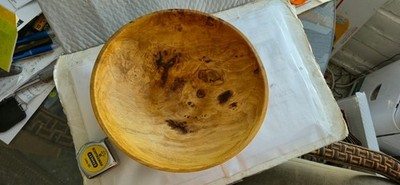 David Lutrick Turned Poplar Burl Wooden Bowl. BEAUTIFUL!! 2003