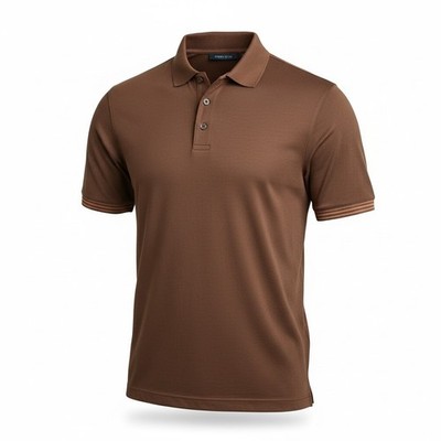 Perry Ellis Mens Icon Polo Shirt Mole Brown XL Short Sleeve 4DSK7707RT NWT