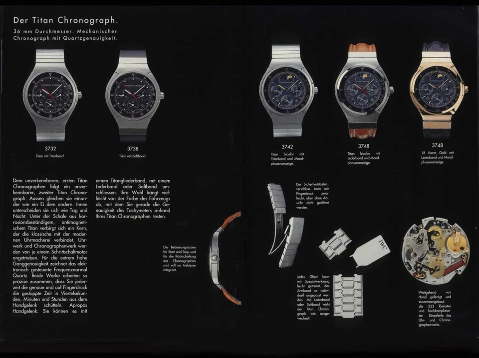 IWC Porsche Design Titan Chronographen Mondphasen Lune LeCoultre Kalibr 631 25St - Bild 4 von 4