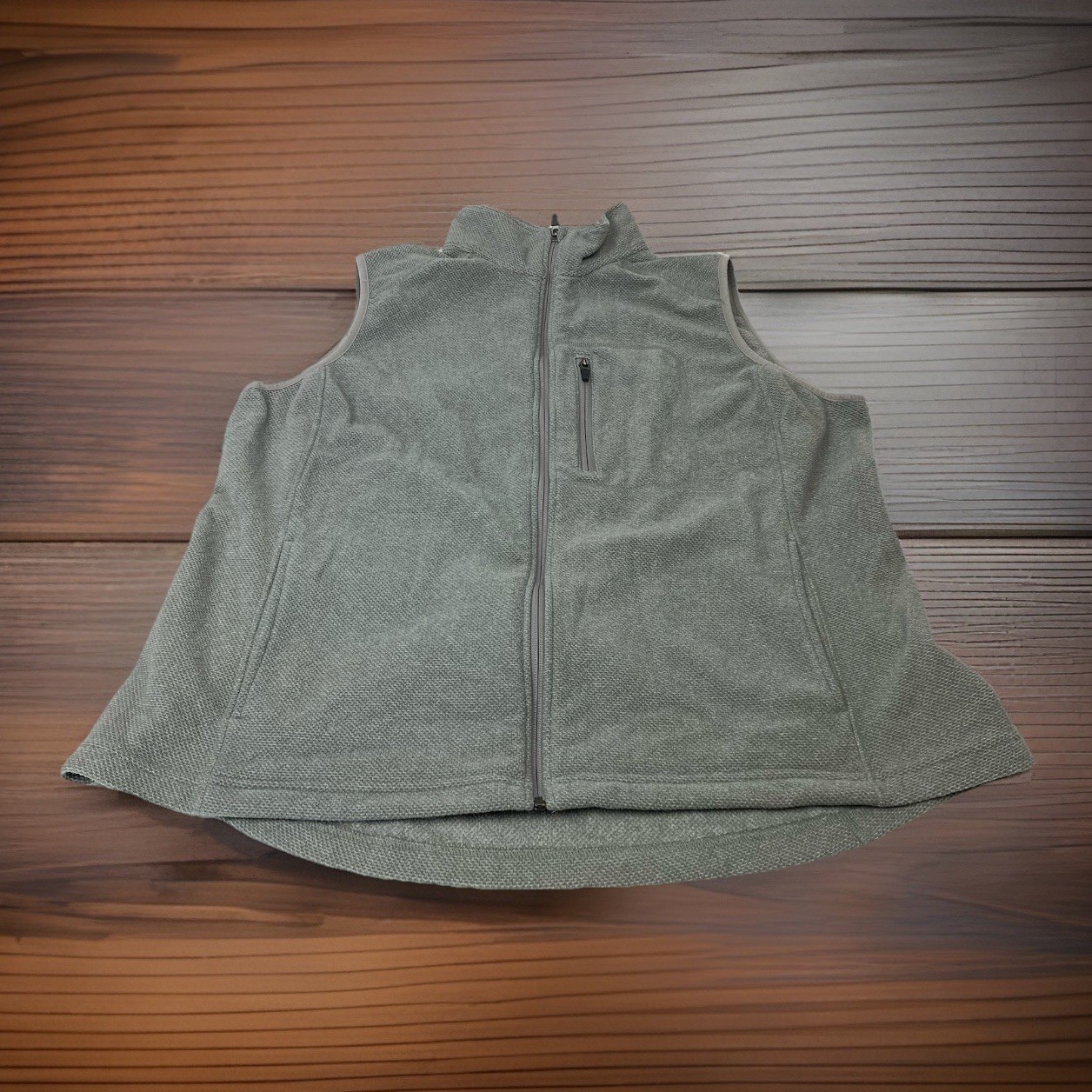 Duluth Womans 1X Solid Gray Full Zip Pockets Mock… - image 1