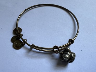 Alex And Ani Kings Crown Gold Tone Bangle Bracelet Crystals
