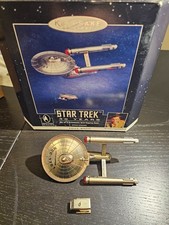1996 Star Trek 30 Years Voice Hallmark Keepsake Ornament Set of 2 w/ Base TESTED