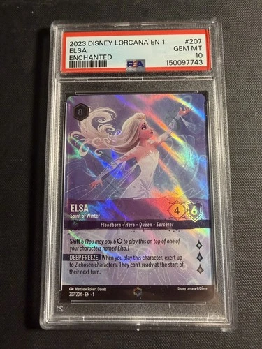 ENCHANTED Elsa Spirit of Winter Disney Lorcana 2023 The First Chapter 207 PSA 10