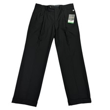 Lauren Ralph Lauren Mens Ultraflex Classic Fit Pleated Dress Pants Black 33x30