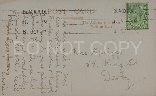 RPPC Blackpool Sunset Sailing Boats Postcard c.1920s-30s (A26) - Picture 2 of 2