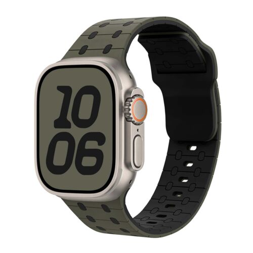 Für Apple Watch Series 10 9 8 7 6 5 4 Ultra Zweifarbig Silikon Verstellbares Armband - Bild 19 von 21