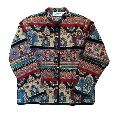 Flashback Tapestry Jacket Blazer Tassel Buttons Women's