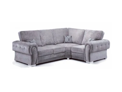 FURNITURE DIRECT ONLINE New Vegas Chesterfield Grey Left OR Right Hand 4 Seater 2c1 Corner Sofa Fullback