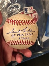 CHICAGO CUBS PHENOM ADDISON RUSSELL SIGNED INSCRIBED MLB DEBUT BASEBALL- 4/21/15