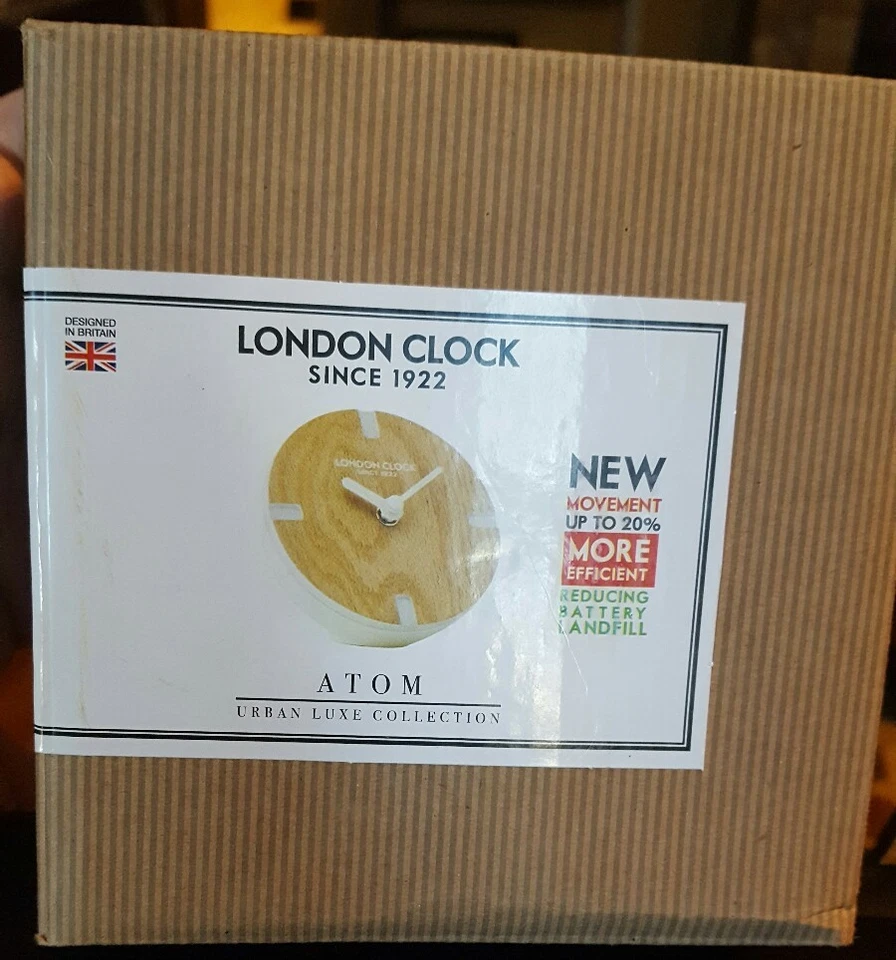 Reloj London Atom Reloj Manto Esférico - Colección Urban Luxe - Nuevo en Caja - Madera Foto 2 de 3