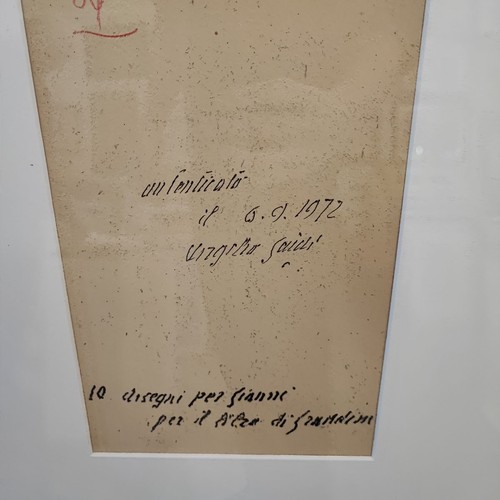 virgilio Guidi tecnica mista, 20 x 30 cm - Imagen 6 de 8