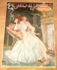 ART HENRI LUCIEN DOUCET COVER LE FIGARO ILLUSTRIOUS JANUARY 1896 40x30cm