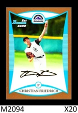1-2008 BOWMAN DRAFT GOLD PARALLEL CHRISTIAN FRIEDRICH ROCKIES CARD#BDPP31 QTY 